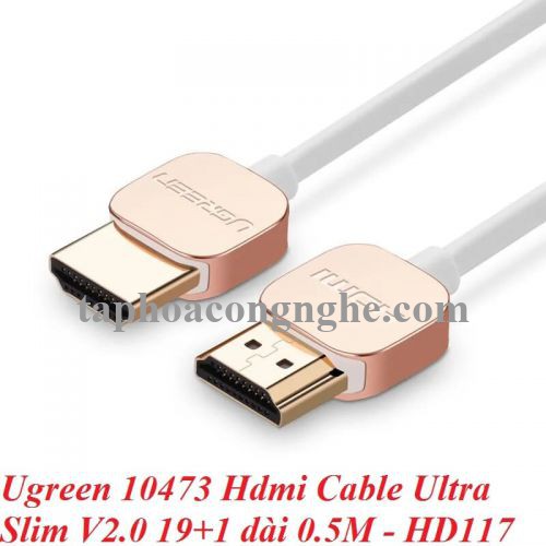 Ugreen 10473 0.5M Hdmi Cable Ultra Slim Version 2.0 19 + 1 HD117 30010473